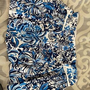Sold Lilly Pulitzer large Floral Blue and White Skort